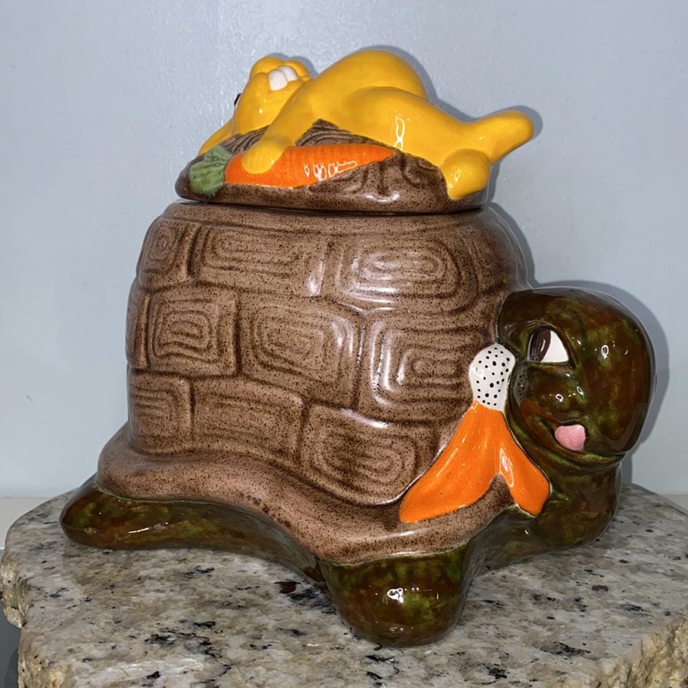 Vintage California Original – Tortoise And The Hare Cookie Jar 1970’s